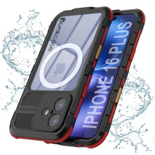 Load image into Gallery viewer, Estuche impermeable de aluminio Metal Extreme 2.0 Series para iPhone 16 Plus con protección IP68 y protector de pantalla incorporado [negro y rojo]
