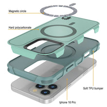 Cargar imagen en el visor de la galería, Funda PunkCase para iPhone 16 Pro, [Serie Spartan 2.0], transparente, resistente y duradera, con protector de pantalla incorporado [verde azulado]
