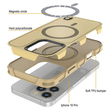 Cargar imagen en el visor de la galería, Funda PunkCase para iPhone 16 Pro, [Serie Spartan 2.0], transparente, resistente y duradera, con protector de pantalla incorporado [amarillo]
