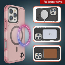 Cargar imagen en el visor de la galería, Funda PunkCase para iPhone 16 Pro, [Serie Spartan 2.0], transparente, resistente y duradera, con protector de pantalla incorporado [rosa]
