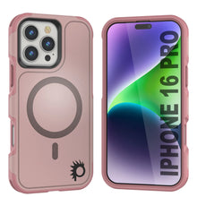 Cargar imagen en el visor de la galería, Funda PunkCase para iPhone 16 Pro, [Serie Spartan 2.0], transparente, resistente y duradera, con protector de pantalla incorporado [rosa]
