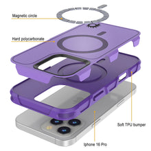 Cargar imagen en el visor de la galería, Funda PunkCase para iPhone 16 Pro, [Serie Spartan 2.0], transparente, resistente y duradera, con protector de pantalla incorporado [púrpura]
