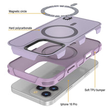 Cargar imagen en el visor de la galería, Funda PunkCase para iPhone 16 Pro, [Serie Spartan 2.0], transparente, resistente y duradera, con protector de pantalla incorporado [lila]
