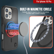 Cargar imagen en el visor de la galería, Funda PunkCase para iPhone 16 Pro, [Serie Spartan 2.0], transparente, resistente y duradera, con protector de pantalla incorporado [negro]

