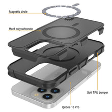 Cargar imagen en el visor de la galería, Funda PunkCase para iPhone 16 Pro, [Serie Spartan 2.0], transparente, resistente y duradera, con protector de pantalla incorporado [negro]
