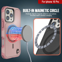 Cargar imagen en el visor de la galería, Funda PunkCase para iPhone 16 Pro, [Serie Spartan 2.0], transparente, resistente y duradera, con protector de pantalla incorporado [rosa]
