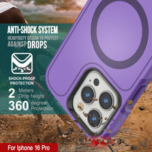 Cargar imagen en el visor de la galería, Funda PunkCase para iPhone 16 Pro, [Serie Spartan 2.0], transparente, resistente y duradera, con protector de pantalla incorporado [púrpura]
