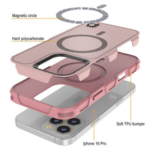 Cargar imagen en el visor de la galería, Funda PunkCase para iPhone 16 Pro, [Serie Spartan 2.0], transparente, resistente y duradera, con protector de pantalla incorporado [rosa]
