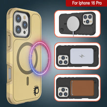 Cargar imagen en el visor de la galería, Funda PunkCase para iPhone 16 Pro, [Serie Spartan 2.0], transparente, resistente y duradera, con protector de pantalla incorporado [amarillo]
