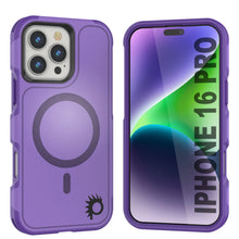 Cargar imagen en el visor de la galería, Funda PunkCase para iPhone 16 Pro, [Serie Spartan 2.0], transparente, resistente y duradera, con protector de pantalla incorporado [púrpura]
