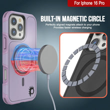 Cargar imagen en el visor de la galería, Funda PunkCase para iPhone 16 Pro, [Serie Spartan 2.0], transparente, resistente y duradera, con protector de pantalla incorporado [lila]
