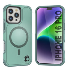 Cargar imagen en el visor de la galería, Funda PunkCase para iPhone 16 Pro, [Serie Spartan 2.0], transparente, resistente y duradera, con protector de pantalla incorporado [verde azulado]

