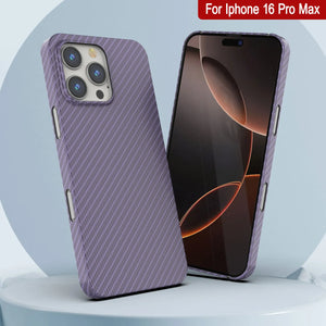 Funda Punkcase de fibra de carbono para iPhone 16 Pro Max [Serie AramidShield], ultradelgada y ligera, de Kevlar [lila]