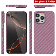 Load image into Gallery viewer, Funda Punkcase de fibra de carbono para iPhone 16 Pro Max [Serie AramidShield], ultradelgada y ligera, de Kevlar [rosa]
