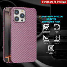 Load image into Gallery viewer, Funda Punkcase de fibra de carbono para iPhone 16 Pro Max [Serie AramidShield], ultradelgada y ligera, de Kevlar [rosa]
