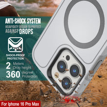 Cargar imagen en el visor de la galería, Funda PunkCase para iPhone 16 Pro Max, [Serie Spartan 2.0], transparente, resistente y duradera, con protector de pantalla incorporado [blanco]
