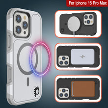 Cargar imagen en el visor de la galería, Funda PunkCase para iPhone 16 Pro Max, [Serie Spartan 2.0], transparente, resistente y duradera, con protector de pantalla incorporado [blanco]
