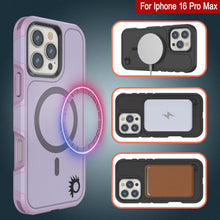 Cargar imagen en el visor de la galería, Funda PunkCase para iPhone 16 Pro Max, [Serie Spartan 2.0], transparente, resistente y duradera, con protector de pantalla incorporado [lila]
