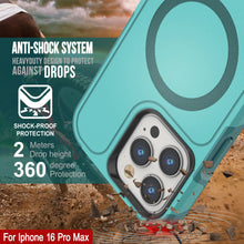Cargar imagen en el visor de la galería, Funda PunkCase para iPhone 16 Pro Max, [Serie Spartan 2.0], transparente, resistente y duradera, con protector de pantalla incorporado [azul]
