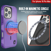 Cargar imagen en el visor de la galería, Funda PunkCase para iPhone 16 Pro Max, [Serie Spartan 2.0], transparente, resistente y duradera, con protector de pantalla incorporado [morado]
