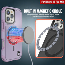 Cargar imagen en el visor de la galería, Funda PunkCase para iPhone 16 Pro Max, [Serie Spartan 2.0], transparente, resistente y duradera, con protector de pantalla incorporado [lila]
