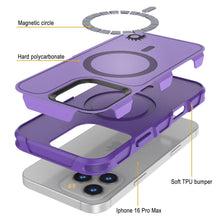 Cargar imagen en el visor de la galería, Funda PunkCase para iPhone 16 Pro Max, [Serie Spartan 2.0], transparente, resistente y duradera, con protector de pantalla incorporado [morado]
