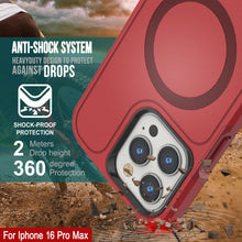 Cargar imagen en el visor de la galería, Funda PunkCase para iPhone 16 Pro Max, [Serie Spartan 2.0], transparente, resistente y duradera, con protector de pantalla incorporado [rojo]
