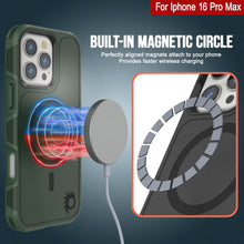 Cargar imagen en el visor de la galería, Funda PunkCase para iPhone 16 Pro Max, [Serie Spartan 2.0], transparente, resistente y duradera, con protector de pantalla incorporado [verde oscuro]
