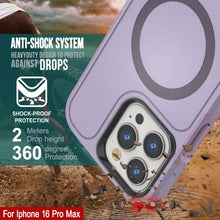 Cargar imagen en el visor de la galería, Funda PunkCase para iPhone 16 Pro Max, [Serie Spartan 2.0], transparente, resistente y duradera, con protector de pantalla incorporado [lila]
