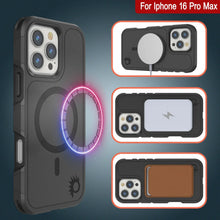 Cargar imagen en el visor de la galería, Funda PunkCase para iPhone 16 Pro Max, [Serie Spartan 2.0], transparente, resistente y duradera, con protector de pantalla incorporado [negro]
