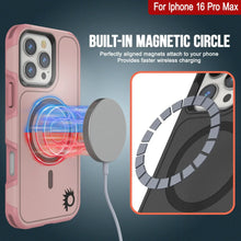 Cargar imagen en el visor de la galería, Funda PunkCase para iPhone 16 Pro Max, [Serie Spartan 2.0], transparente, resistente y duradera, con protector de pantalla incorporado [rosa]
