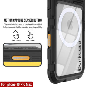Funda impermeable de aluminio Metal Extreme 2.0 Series para iPhone 16 Pro Max con protección IP68 y protector de pantalla incorporado [negro]