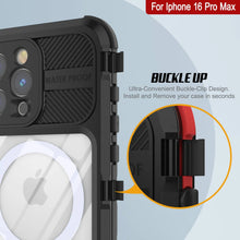 Cargar imagen en el visor de la galería, Funda impermeable de aluminio Metal Extreme 2.0 Series para iPhone 16 Pro Max con protección IP68 y protector de pantalla incorporado [negro]
