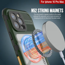 Cargar imagen en el visor de la galería, Funda impermeable de aluminio Metal Extreme 2.0 Series para iPhone 16 Pro Max con protección IP68 y protector de pantalla incorporado [verde oscuro]
