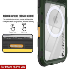 Cargar imagen en el visor de la galería, Funda impermeable de aluminio Metal Extreme 2.0 Series para iPhone 16 Pro Max con protección IP68 y protector de pantalla incorporado [verde oscuro]
