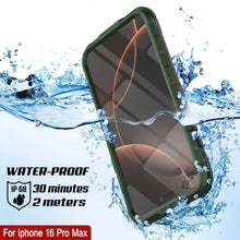 Cargar imagen en el visor de la galería, Funda impermeable de aluminio Metal Extreme 2.0 Series para iPhone 16 Pro Max con protección IP68 y protector de pantalla incorporado [verde oscuro]
