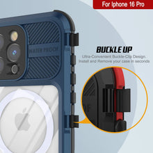 Load image into Gallery viewer, Estuche impermeable de aluminio Metal Extreme 2.0 Series para iPhone 16 Pro con protección IP68 y protector de pantalla incorporado [azul]
