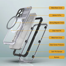Load image into Gallery viewer, Estuche impermeable de aluminio Metal Extreme 2.0 Series para iPhone 16 Pro con protección IP68 y protector de pantalla incorporado [blanco]
