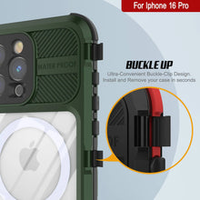 Load image into Gallery viewer, Estuche impermeable de aluminio Metal Extreme 2.0 Series para iPhone 16 Pro con protección IP68 y protector de pantalla incorporado [verde oscuro]
