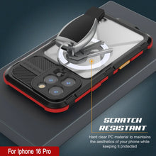 Cargar imagen en el visor de la galería, Estuche impermeable de aluminio Metal Extreme 2.0 Series para iPhone 16 Pro con protección IP68 y protector de pantalla incorporado [negro y rojo]
