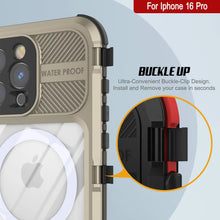 Load image into Gallery viewer, Estuche impermeable de aluminio Metal Extreme 2.0 Series para iPhone 16 Pro con protección IP68 y protector de pantalla incorporado [dorado]
