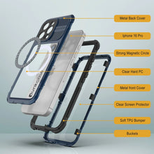 Load image into Gallery viewer, Estuche impermeable de aluminio Metal Extreme 2.0 Series para iPhone 16 Pro con protección IP68 y protector de pantalla incorporado [azul]
