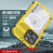 Load image into Gallery viewer, Estuche impermeable de aluminio Metal Extreme 2.0 Series para iPhone 16 Pro con protección IP68 y protector de pantalla incorporado [amarillo]

