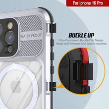 Load image into Gallery viewer, Estuche impermeable de aluminio Metal Extreme 2.0 Series para iPhone 16 Pro con protección IP68 y protector de pantalla incorporado [blanco]
