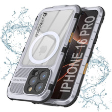 Load image into Gallery viewer, Estuche impermeable de aluminio Metal Extreme 2.0 Series para iPhone 16 Pro con protección IP68 y protector de pantalla incorporado [blanco]
