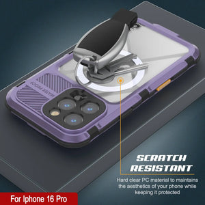 Estuche impermeable de aluminio Metal Extreme 2.0 Series para iPhone 16 Pro con protección IP68 y protector de pantalla incorporado [púrpura]