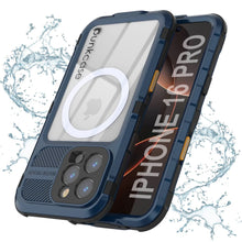 Load image into Gallery viewer, Estuche impermeable de aluminio Metal Extreme 2.0 Series para iPhone 16 Pro con protección IP68 y protector de pantalla incorporado [azul]
