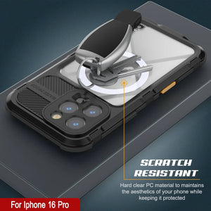 Estuche impermeable de aluminio Metal Extreme 2.0 Series para iPhone 16 Pro con protección IP68 y protector de pantalla incorporado [negro]