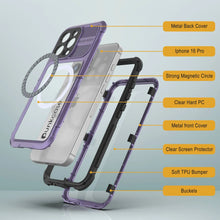 Load image into Gallery viewer, Estuche impermeable de aluminio Metal Extreme 2.0 Series para iPhone 16 Pro con protección IP68 y protector de pantalla incorporado [púrpura]

