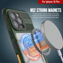 Load image into Gallery viewer, Estuche impermeable de aluminio Metal Extreme 2.0 Series para iPhone 16 Pro con protección IP68 y protector de pantalla incorporado [verde oscuro]

